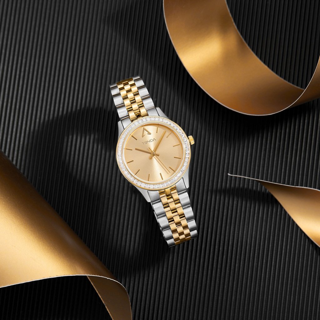 Trnda Women's Stainless Steel Watch, Gold Dial | Trnda-032ss-4