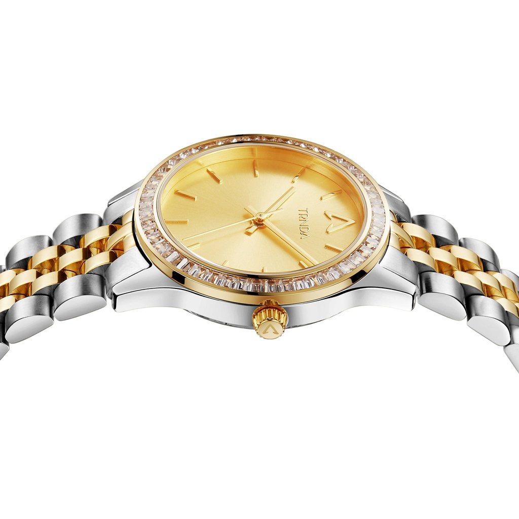 Trnda Women's Stainless Steel Watch, Gold Dial | Trnda-032ss-2