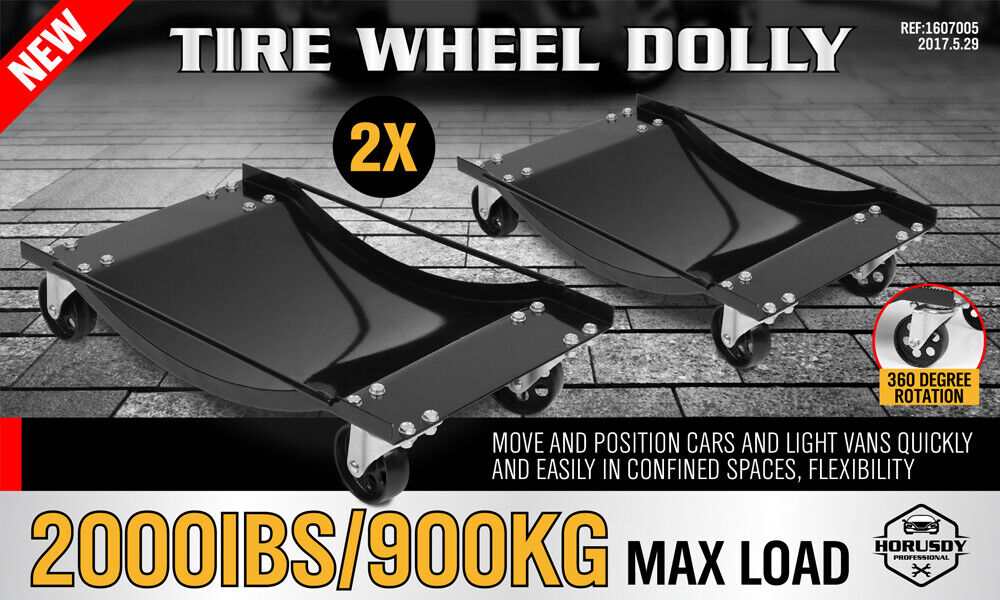 NNEDSZ 2-Piece Wheel Dolly Car Positioning Jack 450kg Vehicle Mover Transporter Trolley
