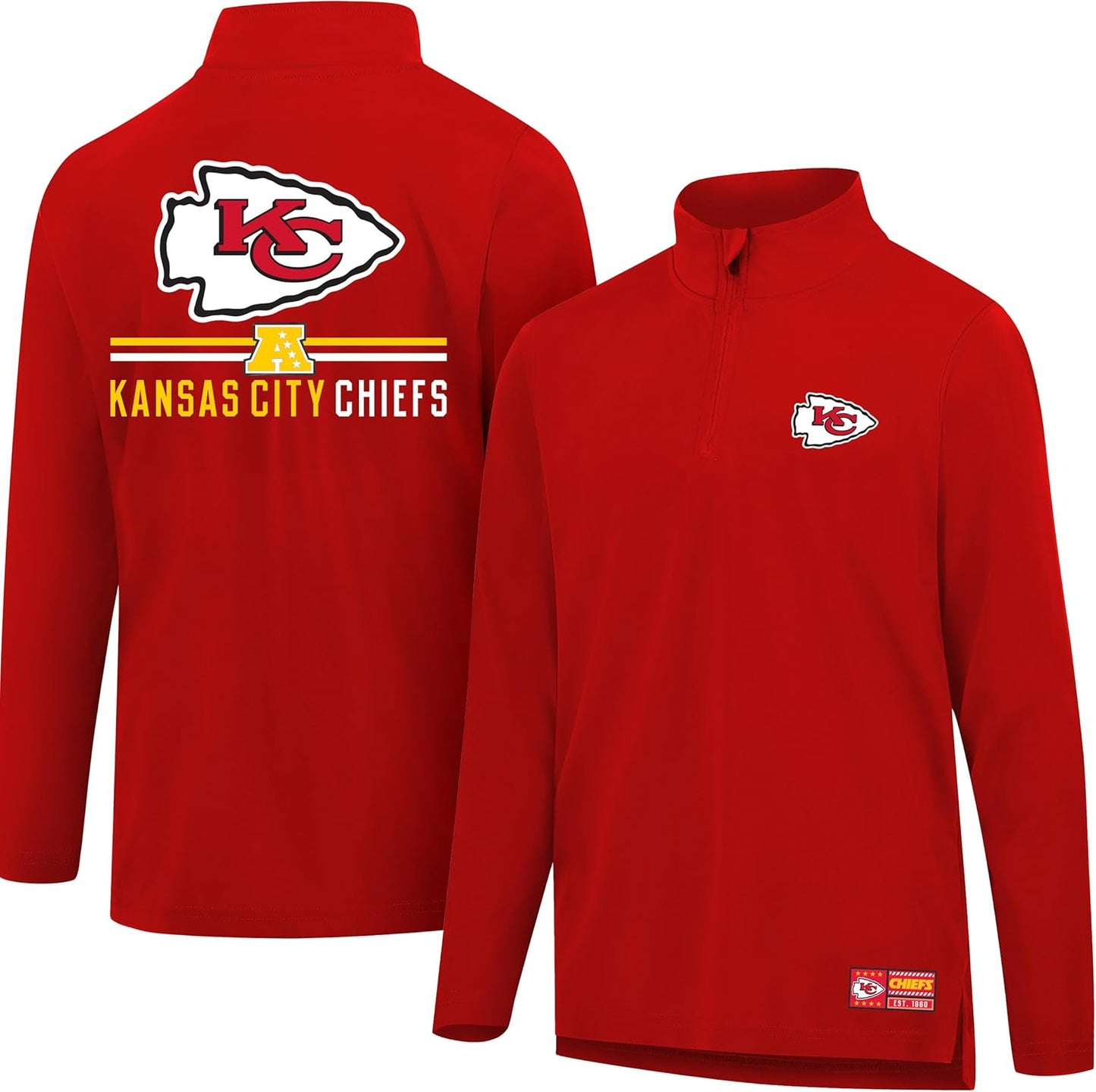 Men's NFL Official Super Soft Quarter Zip Long Sleeve T-Shirt by Ultra Game