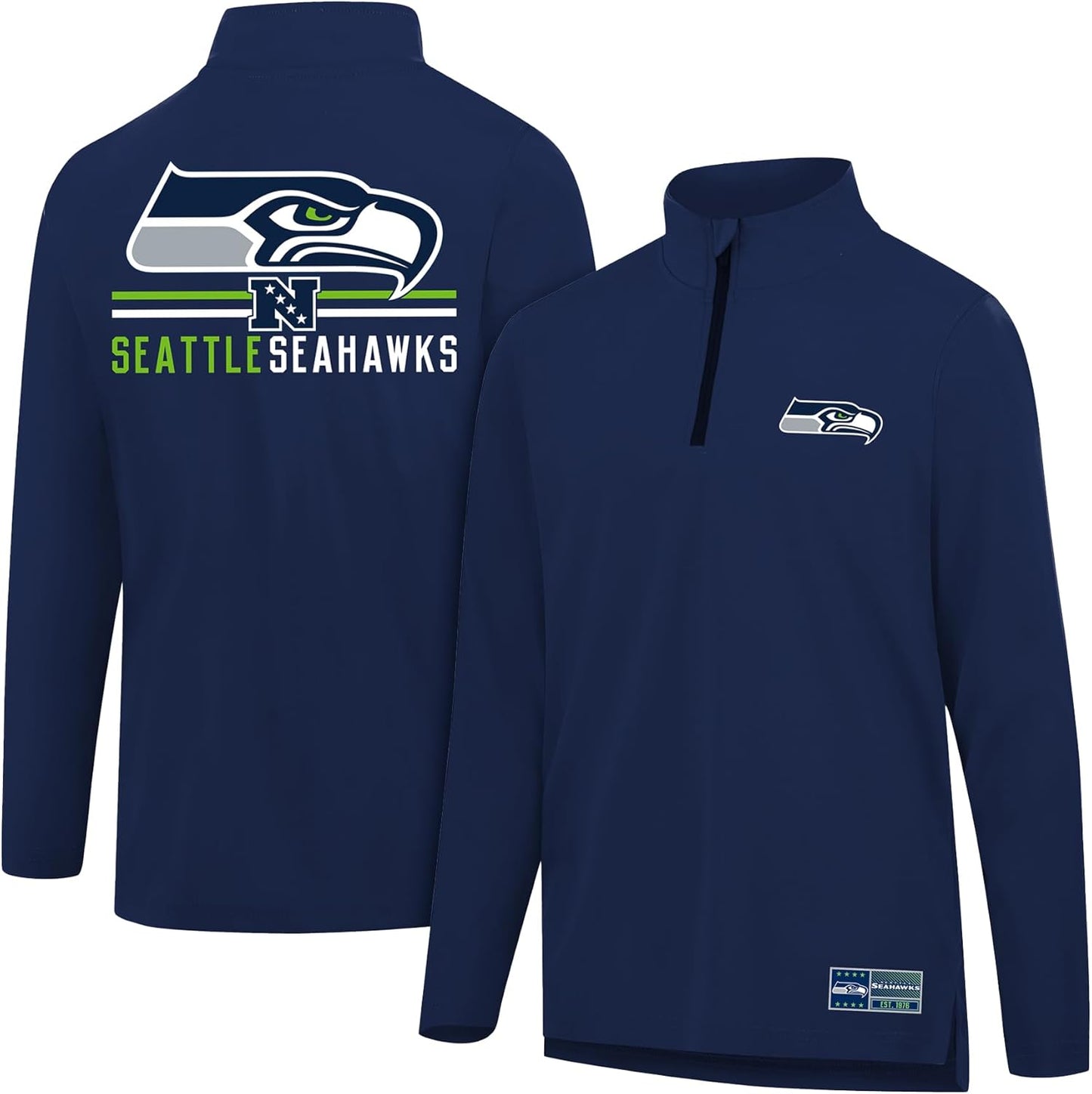 Men's NFL Official Super Soft Quarter Zip Long Sleeve T-Shirt by Ultra Game