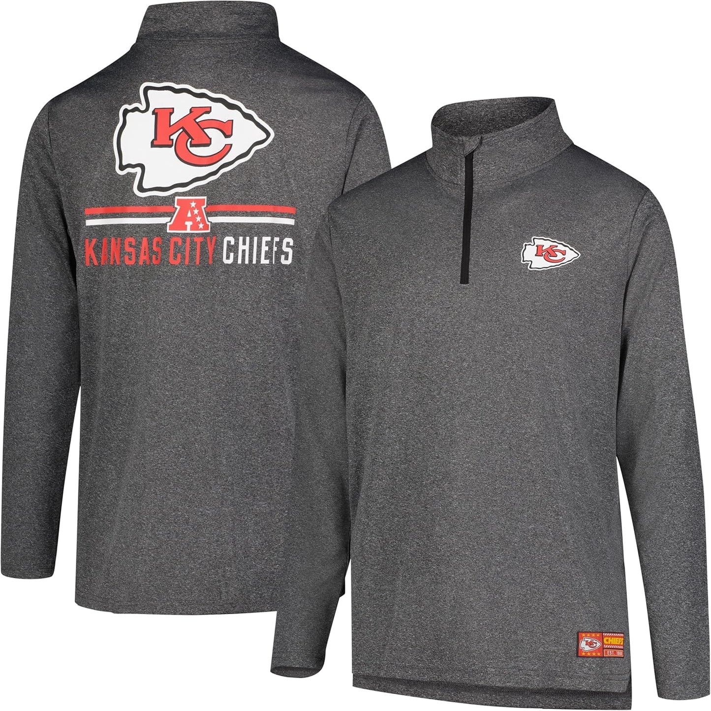 Men's NFL Official Super Soft Quarter Zip Long Sleeve T-Shirt by Ultra Game
