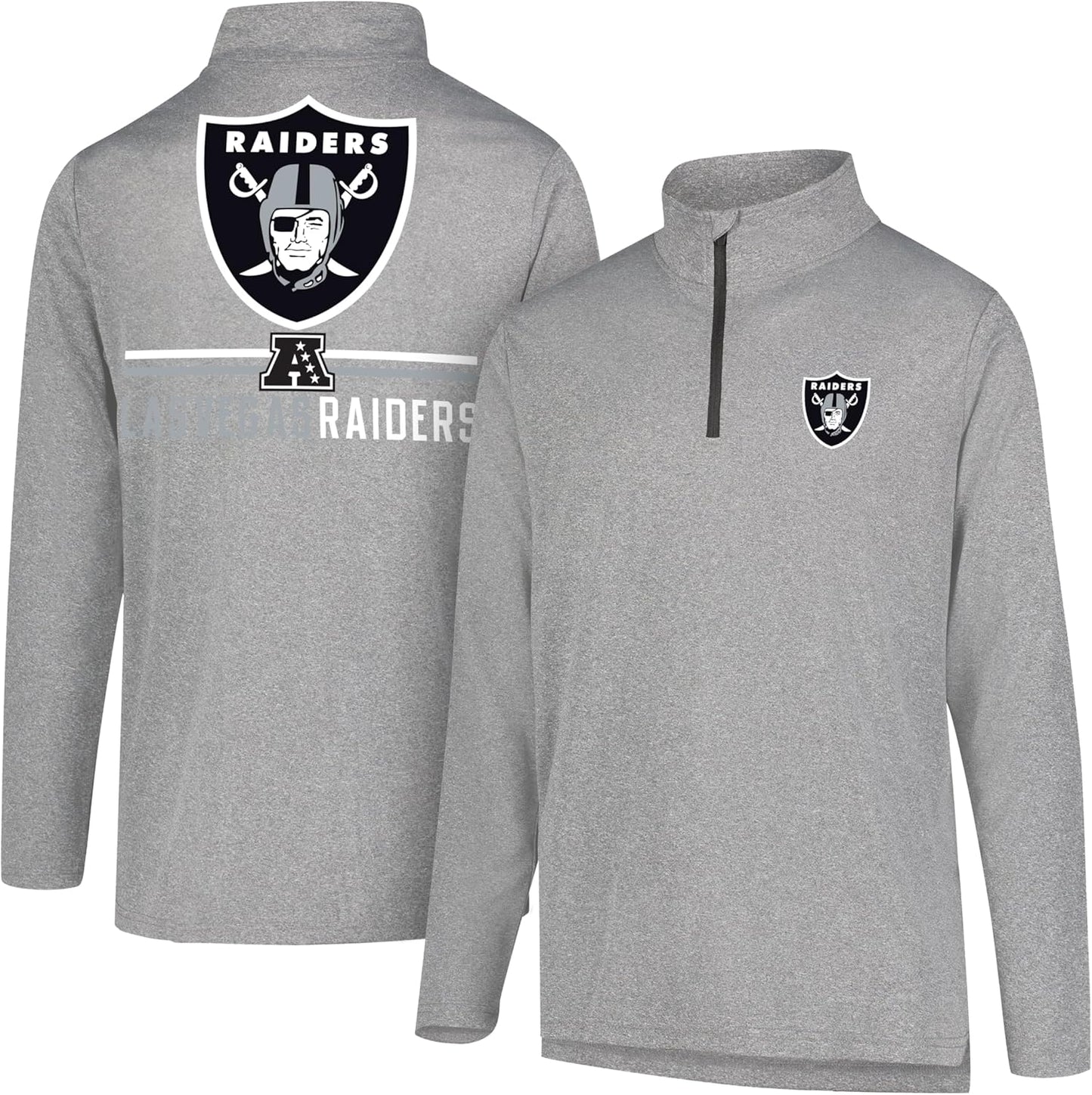 Men's NFL Official Super Soft Quarter Zip Long Sleeve T-Shirt by Ultra Game