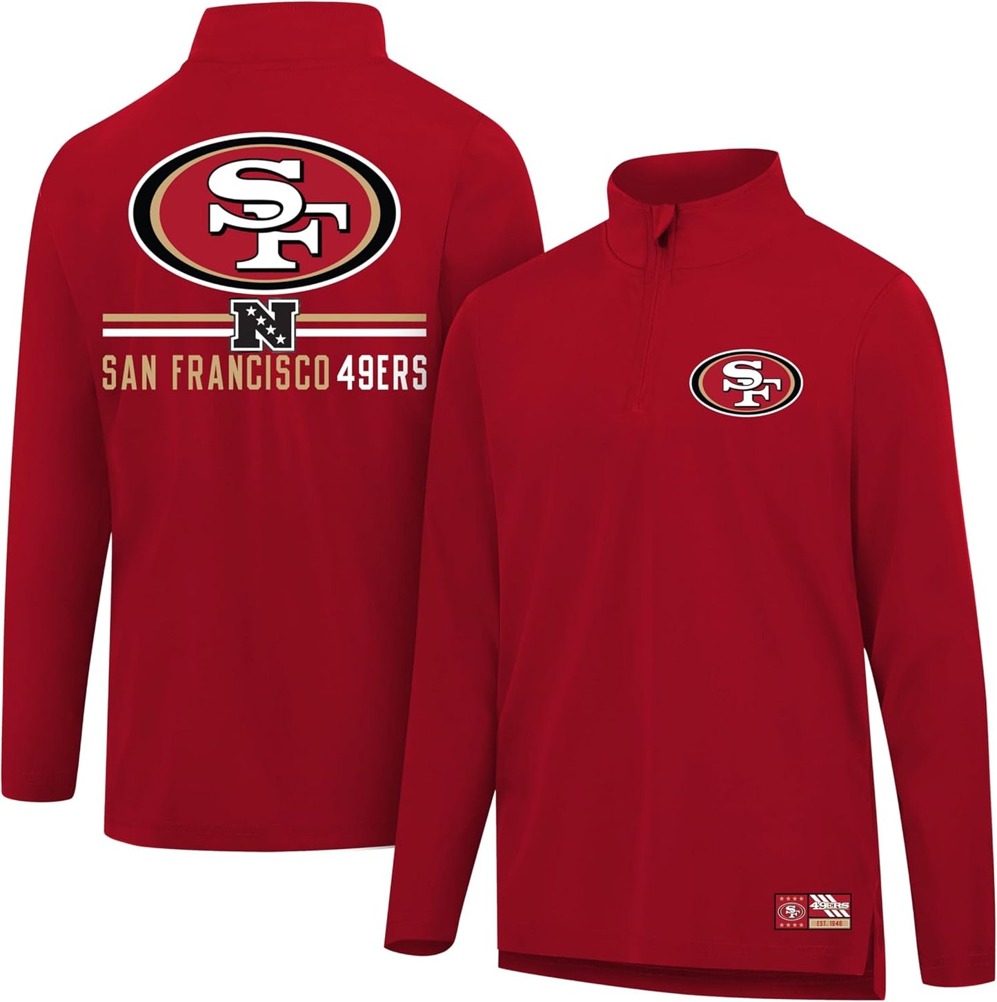 Men's NFL Official Super Soft Quarter Zip Long Sleeve T-Shirt by Ultra Game