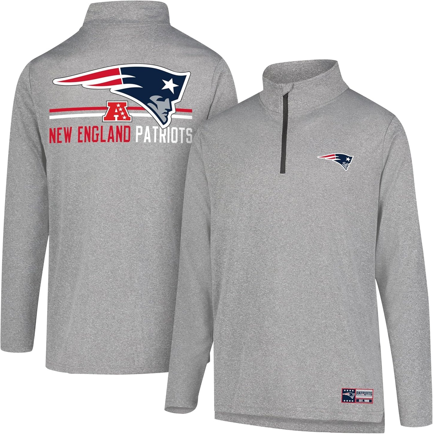 Men's NFL Official Super Soft Quarter Zip Long Sleeve T-Shirt by Ultra Game