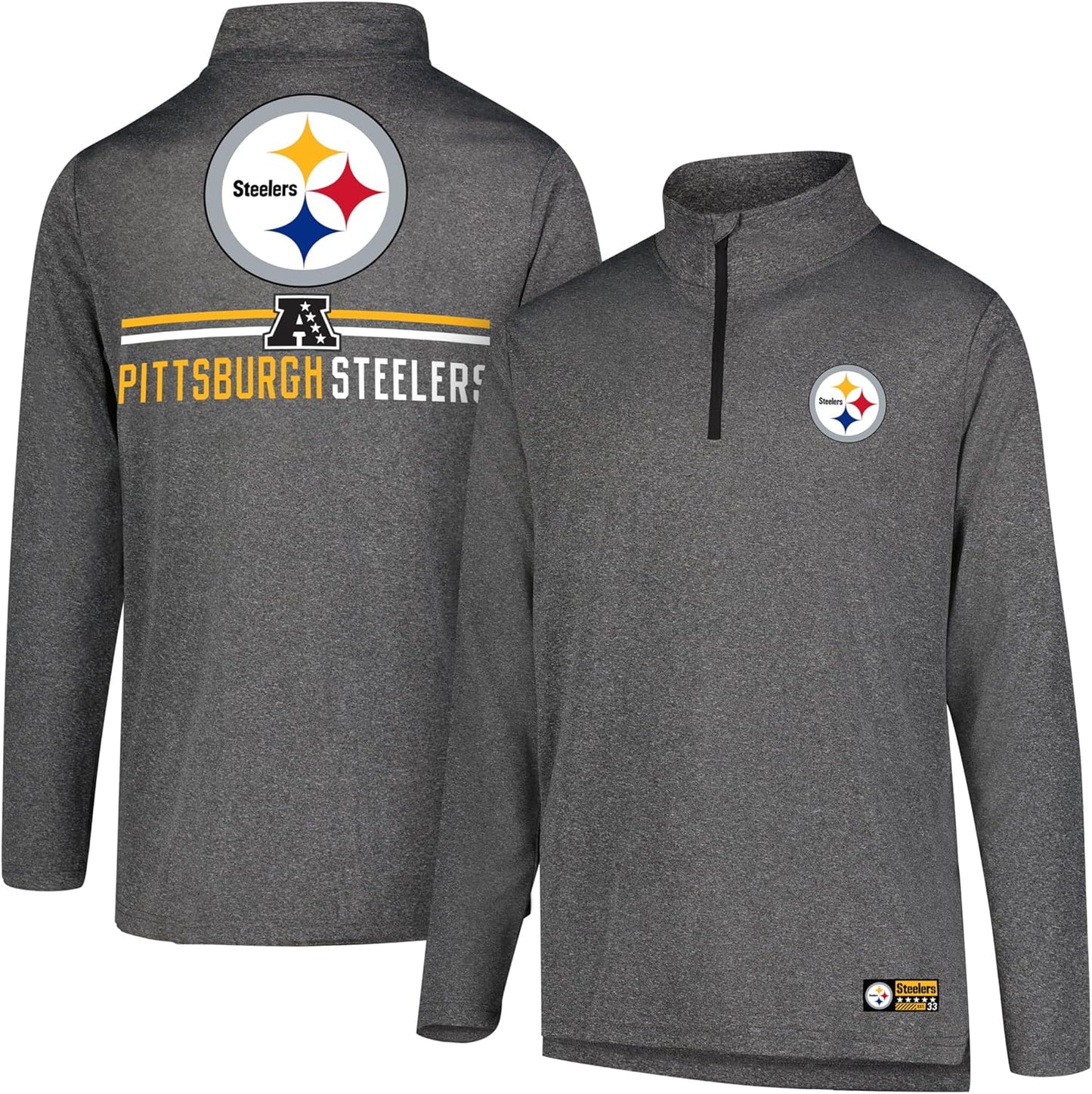 Men's NFL Official Super Soft Quarter Zip Long Sleeve T-Shirt by Ultra Game