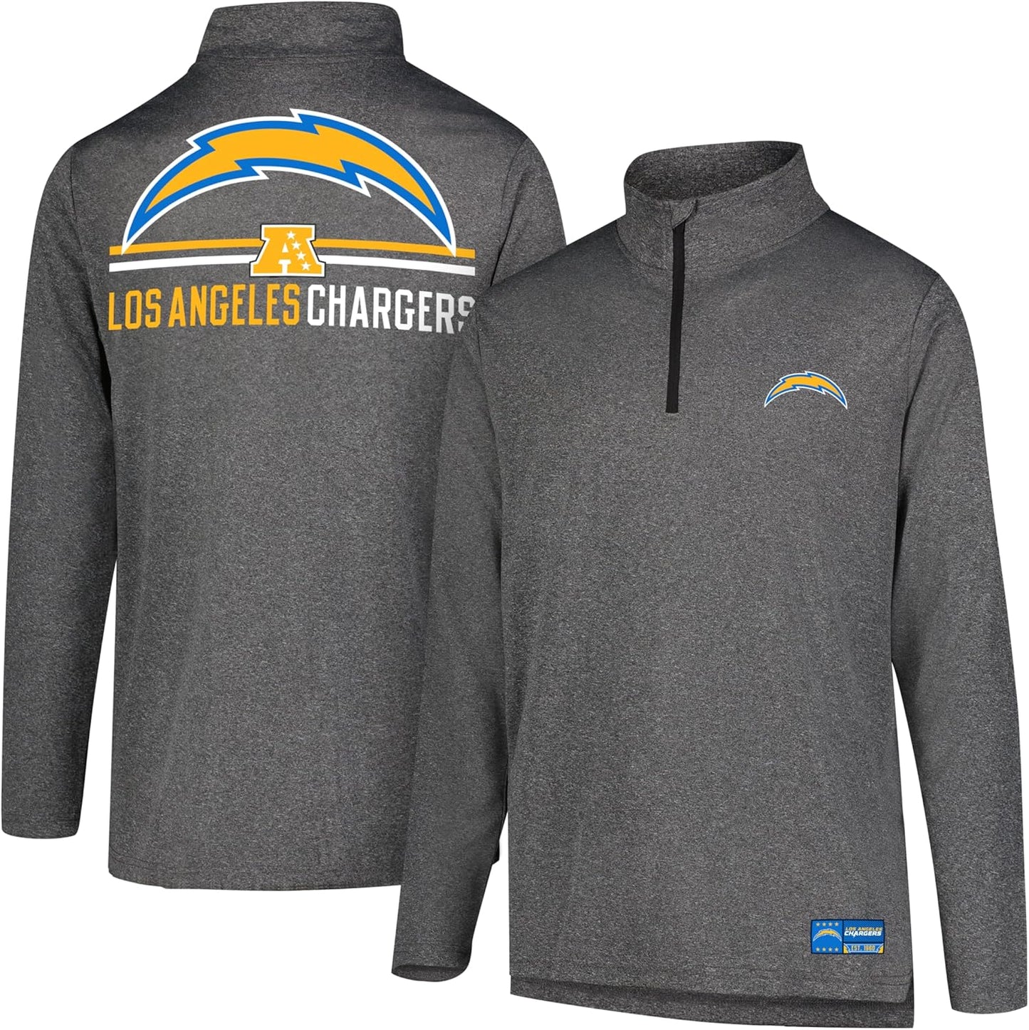 Men's NFL Official Super Soft Quarter Zip Long Sleeve T-Shirt by Ultra Game