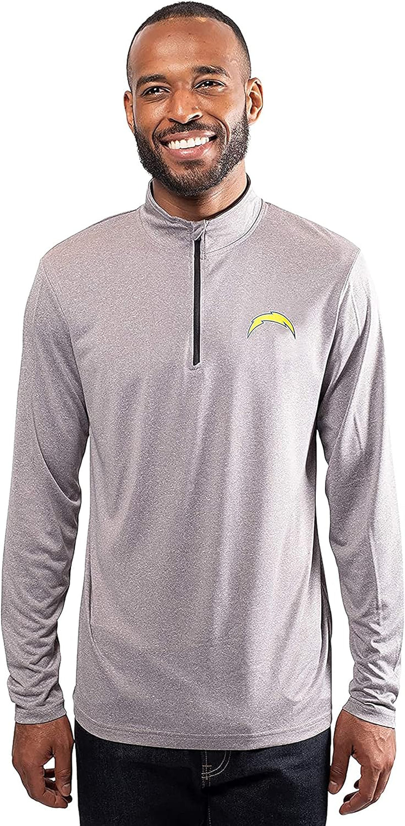 Men's NFL Official Super Soft Quarter Zip Long Sleeve T-Shirt by Ultra Game