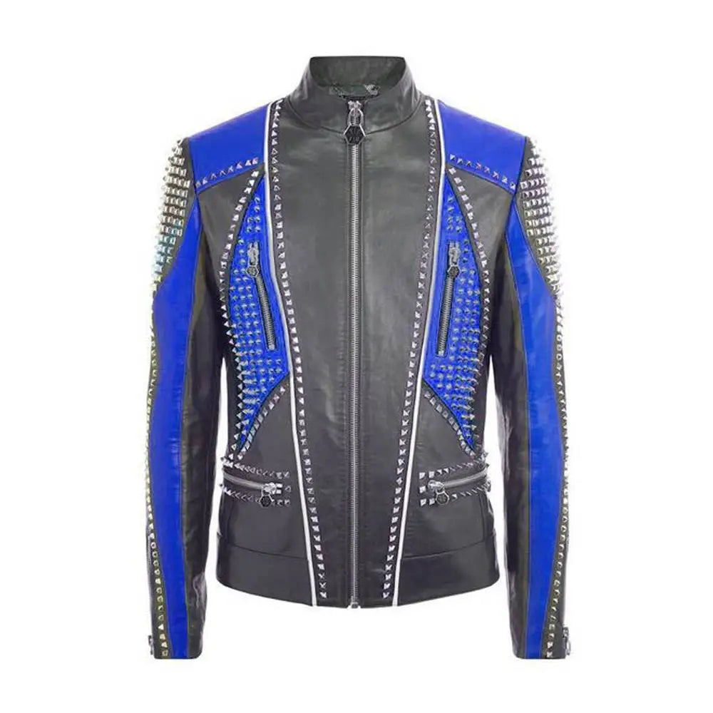 Men's Multi-Color Leather Fashion Jacket