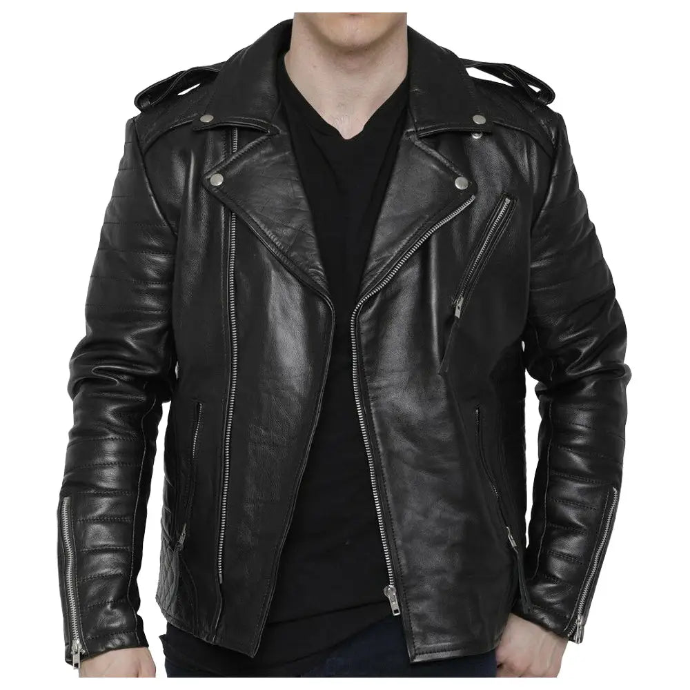 Men's Motorcycle Fashion Leather Jacket