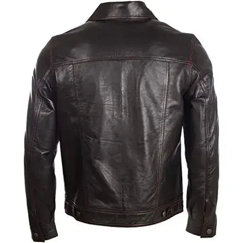Men’s Soft Real Leather Classic Harrington Fashion Jacket