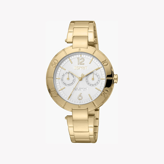 Esprit Women's Gold Stainless Steel Watch, Silver Dial | ES1L286M0065-0