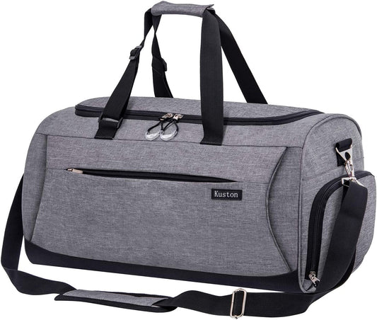 Kuston Sports Gym Duffel Bag with Shoe Compartment and Wet Pocket - Ideal for Men and Women for Overnight Use