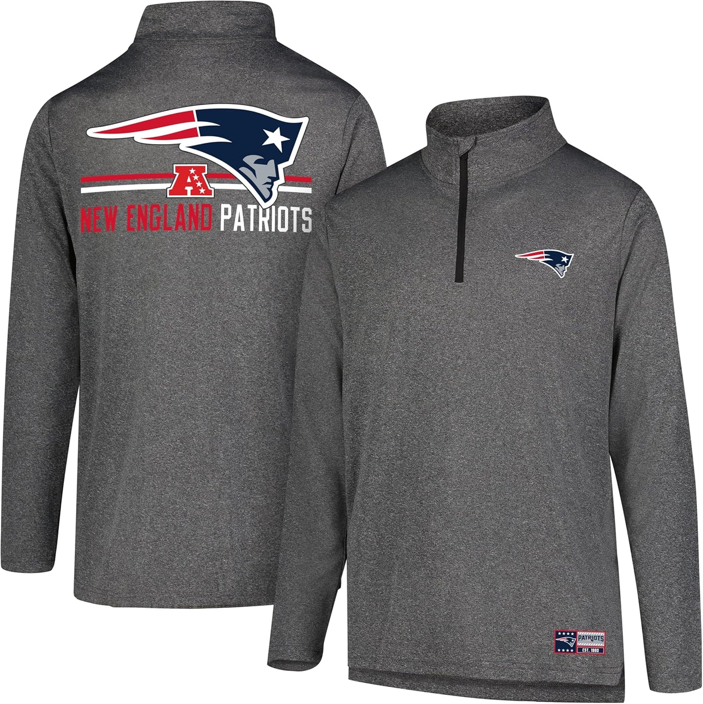 Men's NFL Official Super Soft Quarter Zip Long Sleeve T-Shirt by Ultra Game