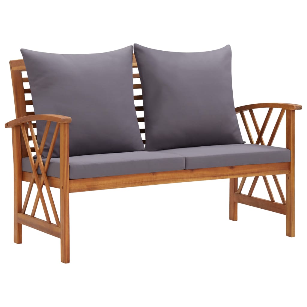 NNEVL Garden Bench with Cushions 119 cm Solid Acacia Wood