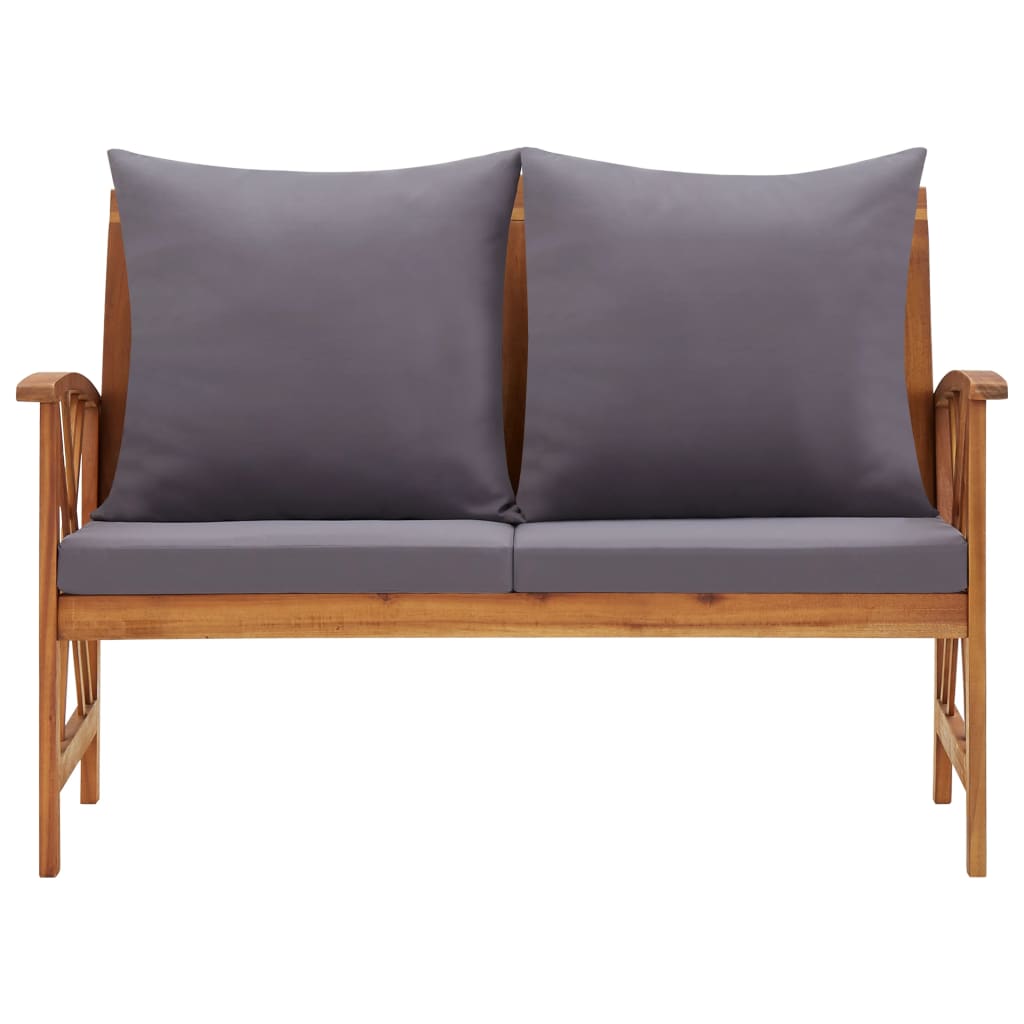 NNEVL Garden Bench with Cushions 119 cm Solid Acacia Wood