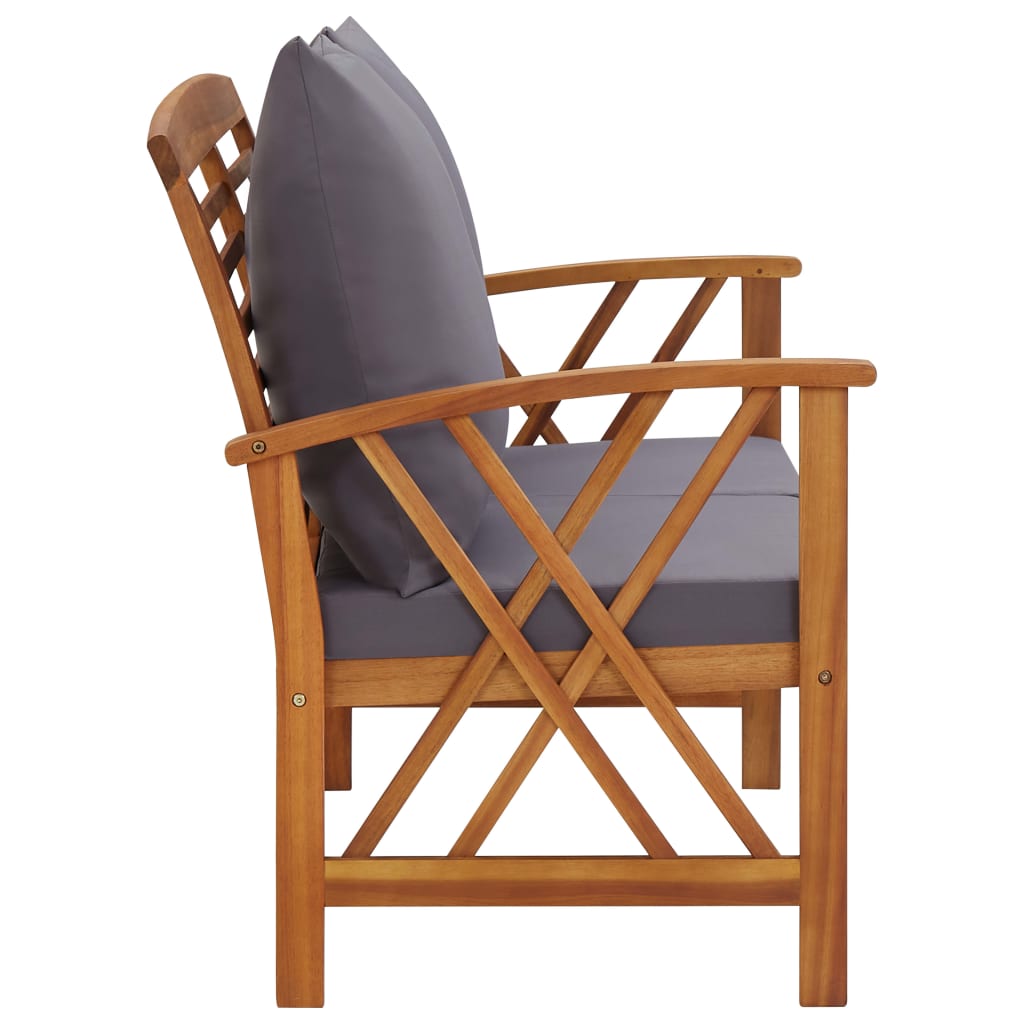 NNEVL Garden Bench with Cushions 119 cm Solid Acacia Wood
