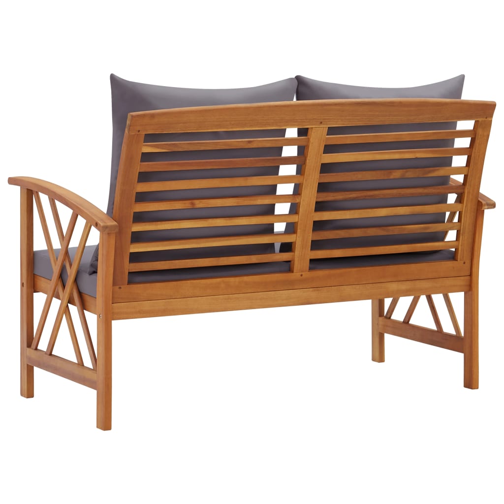 NNEVL Garden Bench with Cushions 119 cm Solid Acacia Wood