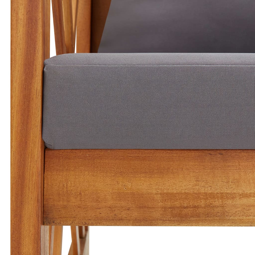 NNEVL Garden Bench with Cushions 119 cm Solid Acacia Wood