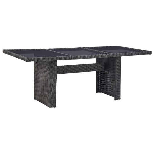 NNEVL 7 Piece Outdoor Dining Set Poly Rattan Black