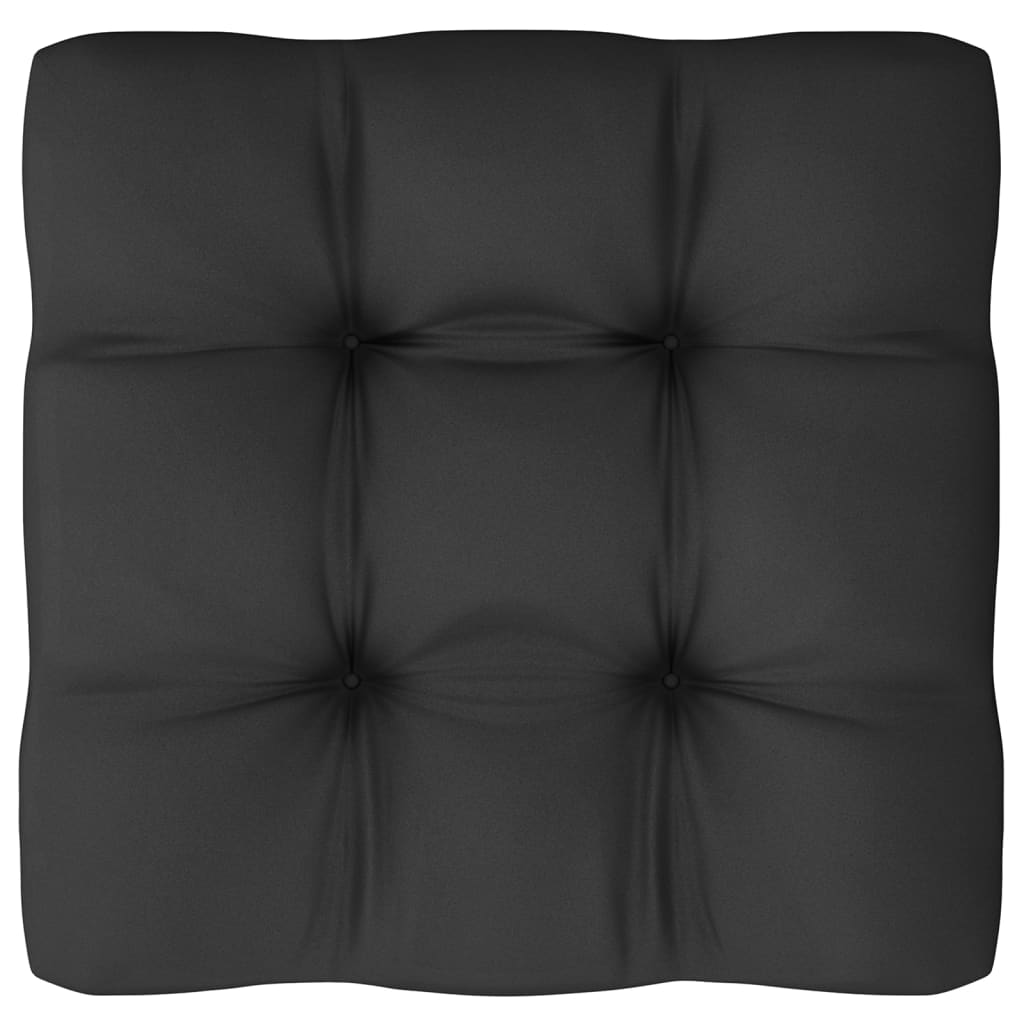 NNEVL 9 Piece Garden Lounge Set with Cushions Black Solid Pinewood