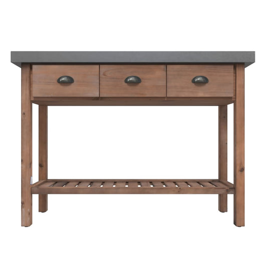NNEVL Console Table 110x35x80 cm Solid Wood Fir