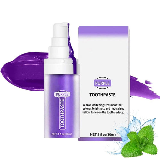 Rnlrclrl Purple Toothpaste for Effective Teeth Whitening and Stain Removal - Foam Formula