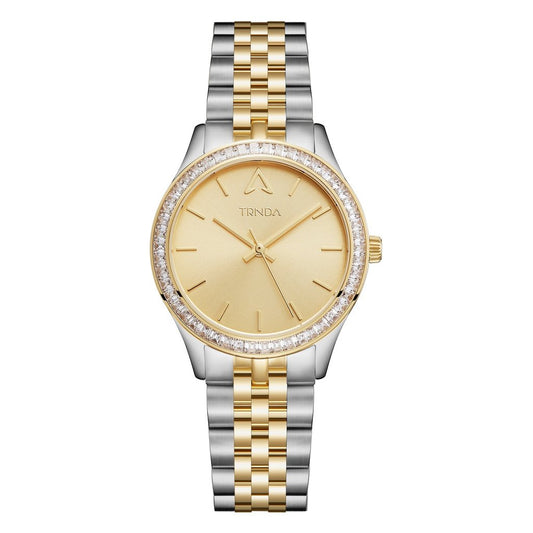 Trnda Women's Stainless Steel Watch, Gold Dial | Trnda-032ss-0
