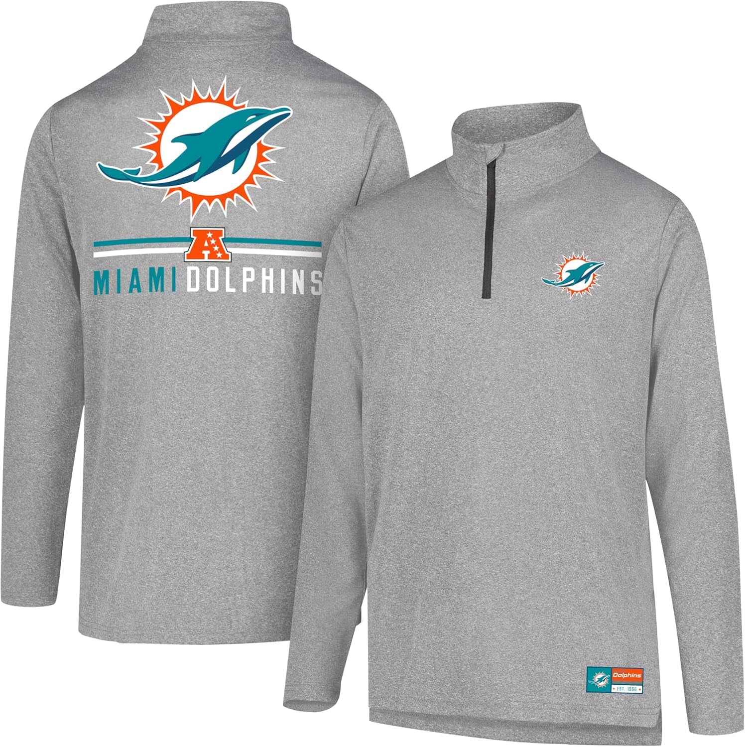 Men's NFL Official Super Soft Quarter Zip Long Sleeve T-Shirt by Ultra Game