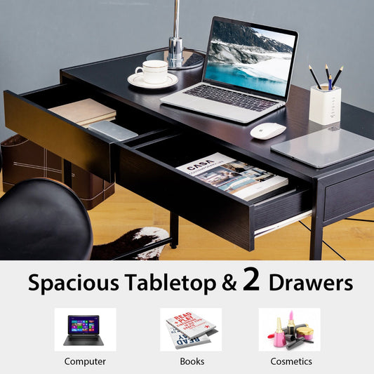 NNECW Computer Desk with 2 Drawers with Storage for Home Office