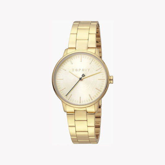 Esprit Women's Gold Stainless Steel Watch, Champagne Dial | Es1l188m0075-0