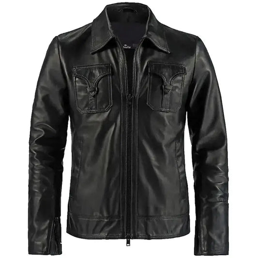 Men’s Drifter Black Leather Fashion Jacket