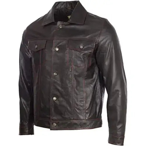 Men’s Soft Real Leather Classic Harrington Fashion Jacket