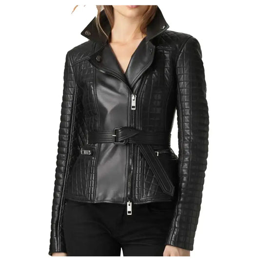 Women’s Elegant Fashion Biker Leather Jacket